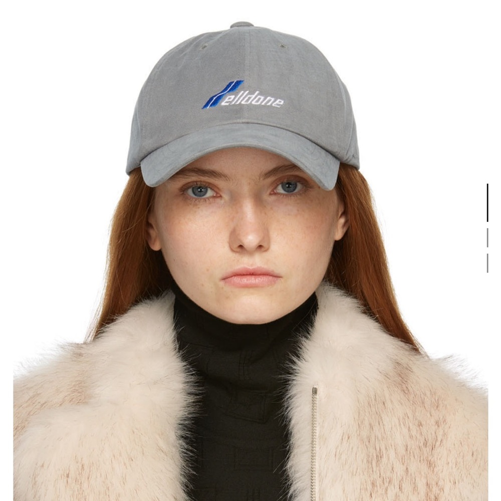 We11done Grey Logo embroidered Cap Grey Uni size